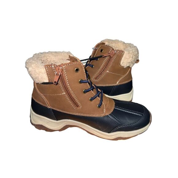 FALLS CREEK JACKSON BROWN/NAVY BOOTS BOYS SIZE 4 NWB - Picture 2 of 6